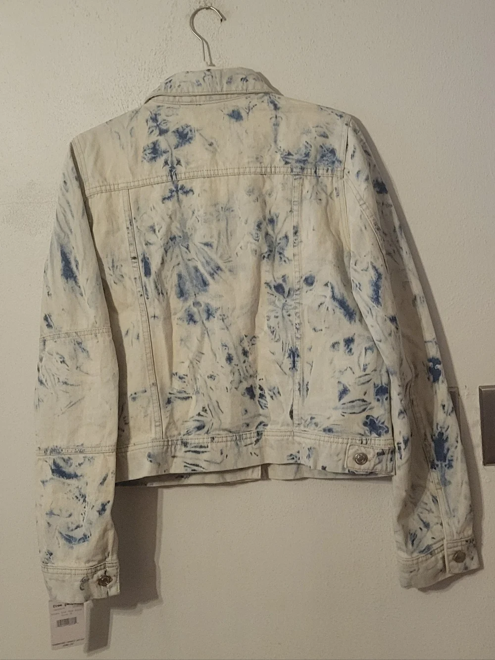 Free People Rumors Denim Jean Jacket- Jones Tie Dye Blue - Picture 9 of 13